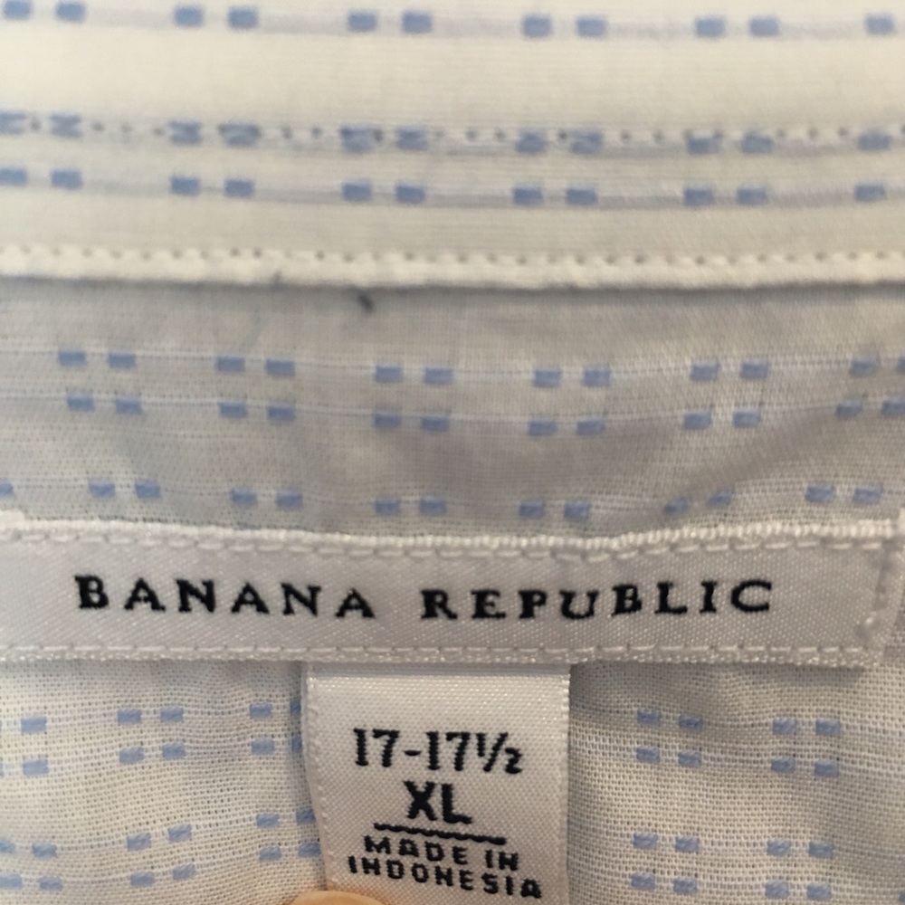 Banana Republic blue white  buttondown shirt XL